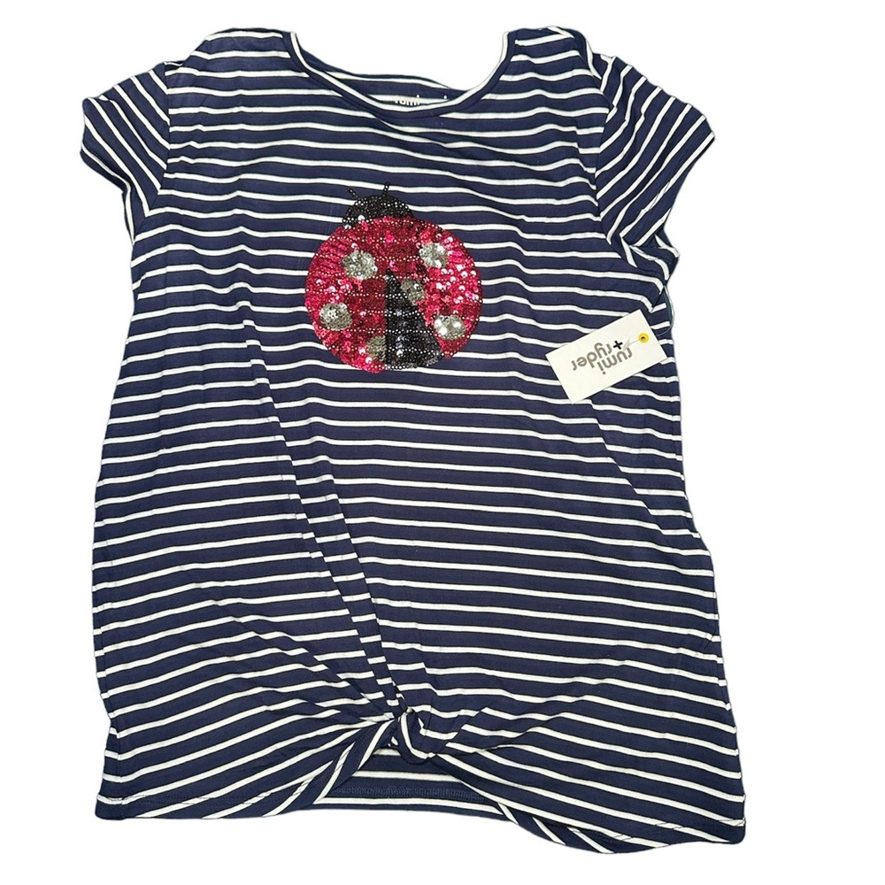 Girls Rumi + Ryder Ladybug Short Sleeve Knot Tee Size Large (12-14)